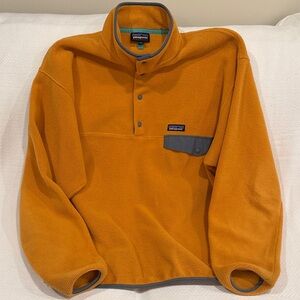 Patagonia Burnt Orange Vintage Fleece Snap-T with Charcoal Details